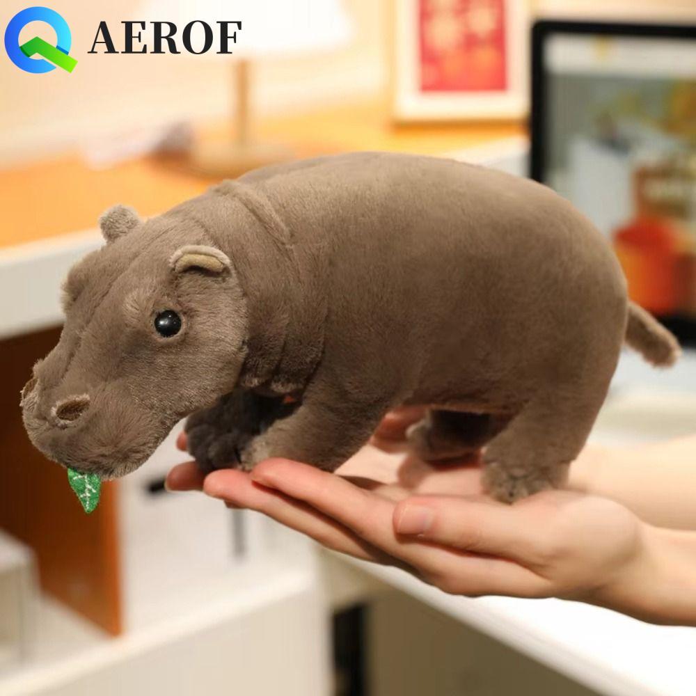 AEROF Hippo Plush Toy, ตุ๊กตา Reality ตุ๊กตา Hippo ตุ๊กตา, ตุ๊กตาสัตว์การ์ตูนจําลอง 20 ซม. Hippopota