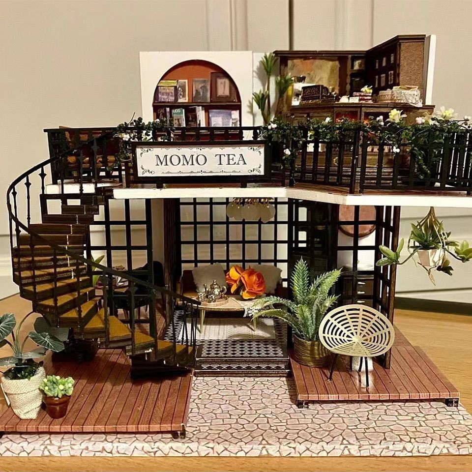 Diy Hut Handmade diy House ของขวัญ Villa Hut ทําประกอบของเล่นรุ่นวันเกิด