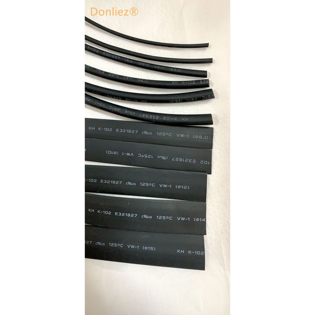 10Meters /20Meters Black Heat Shrink Shrinkable Tube heat shrink tubing φ1/2/2.5/3/3.5/4/5/6/7/8/9/1