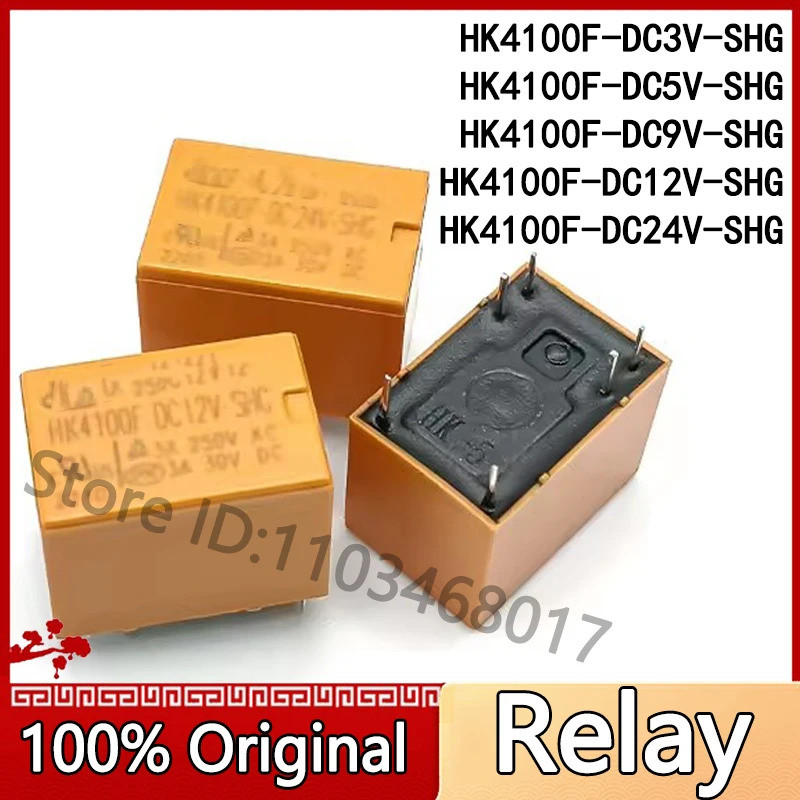 5PCS HK4100F DC24V HK4100F DC12V SHG HK4100F DC5V SHG HK4100F-DC9V-SHG 6Pin ชิป ic power รีเลย์