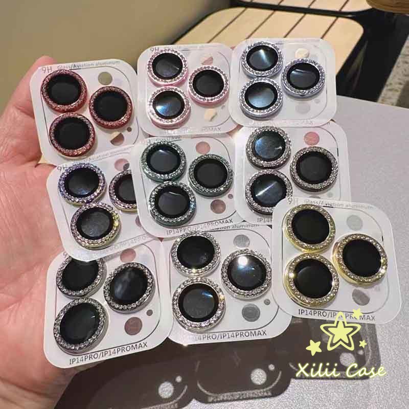 สำหรับ IPhone 13 17 air 12 15 11 16 14 Pro Max 15 16 14 Plus 12 13 mini ฟิล์มกล้อง 9H คริสตัลสี ป้องกันรอย สไตล์ฮิต