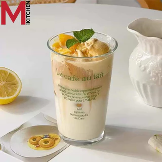 M KITCHEN แก้ว แก้วกาแฟ แก้วน้ำ ใช้ในคาเฟ่ ขนาด 400ml แก้วน่ารัก แก้วใส่มัทฉะ(A0)