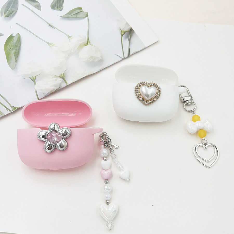 หรูหราหูฟังสําหรับ Redmi Buds 6 Play Case พร้อม keychian ซิลิโคนได้ยินกล่องโทรศัพท์ Redmi Buds 6Play