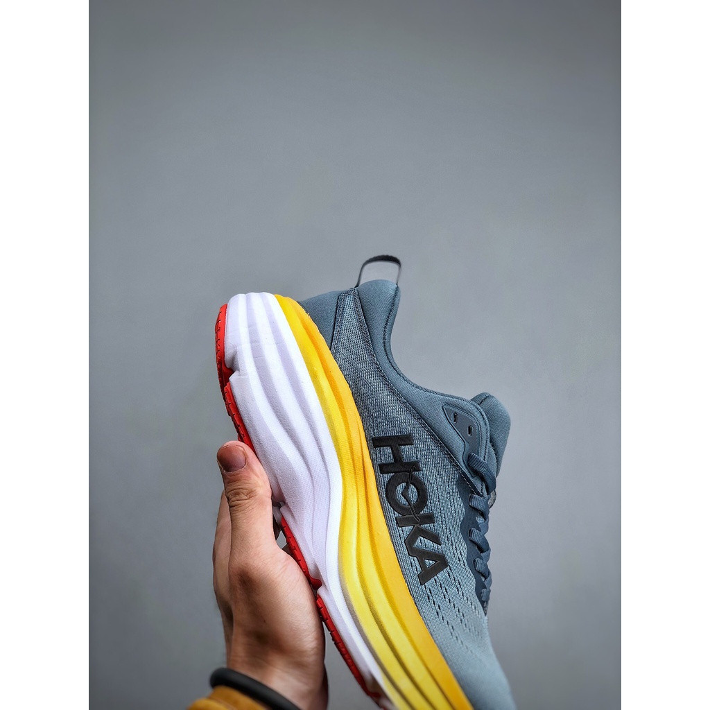 รองเท้าBondi 8 HOKA รวมถึงตัวเลือกวิดีโอนและมาพร้อมกล่อง - รูปที่ 4