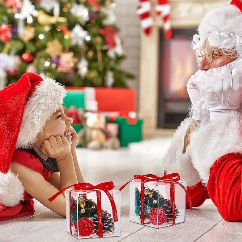 กล่องอะคริลิคใสพร้อมฝาปิด-กล่องบรรจุขนาดเล็กสําหรับเครื่องประดับขนมของขวัญ-กล่องแสดงสี่เหลี่ยมบ้าน 3/5/10/20ชิ้น - รูปที่ 3