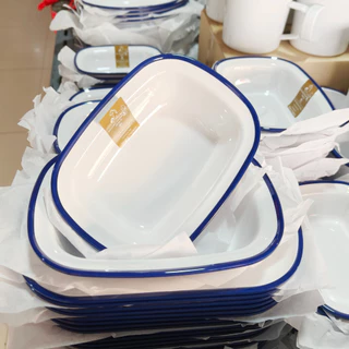 จานชามเมลามีน ขอบน้ำเงิน ตราม้าทอง Golden Horse Gold Melamine Dinnerware ENAMEL SERIES x 1 piece