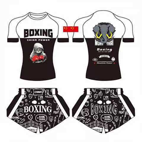 Sanda Fight Mmaufc Fighting Boxing Training Short Sleeve Fitness Sports Muay Thai Short Sleeve Suit 