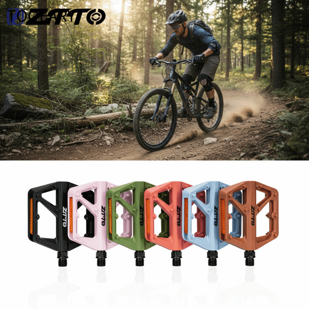 TAINAKARITSU คู่ MTB แบนจักรยานเหยียบ 9/16 ด้าย ZTTO บันไดจักรยาน ทนทาน กันลื่น ไนลอนBushings อุปกรณ์เสริมสำหรับจักรยาน