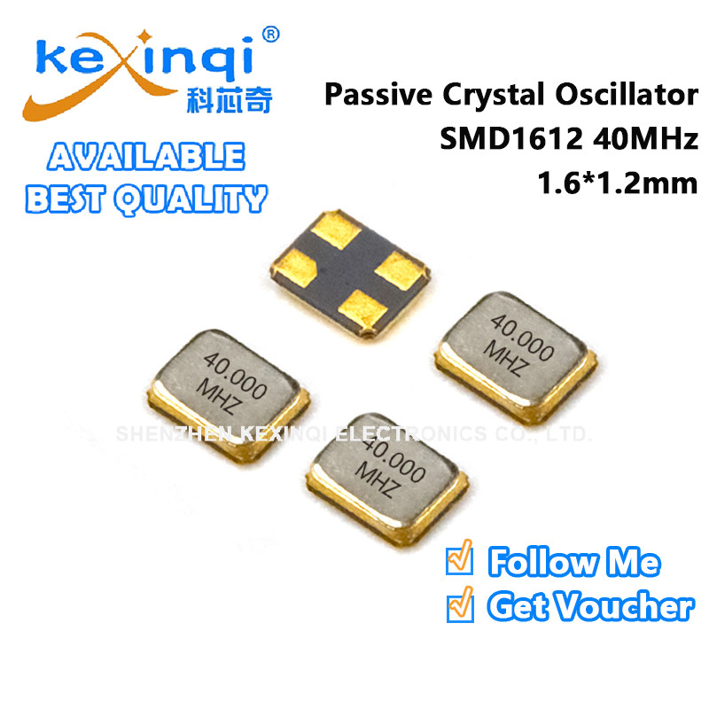 (1-10 ชิ้น) 1612 40MHz SMD Passive Crystal Oscilator 4Pin 1.6*1.2 มม.ควอตซ์ Resonator