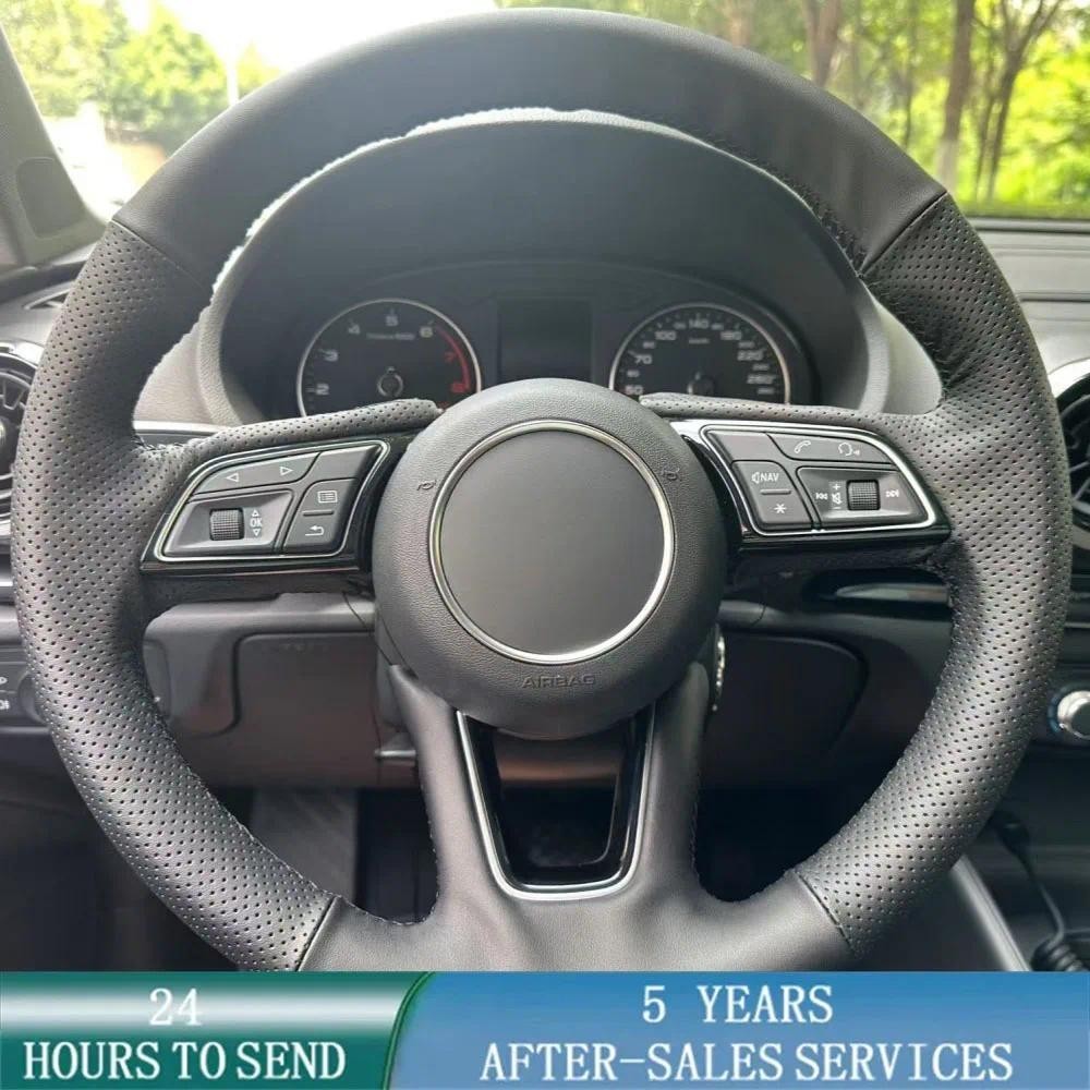 ที่กําหนดเองพวงมาลัยรถเย็บมือหนังไมโครไฟเบอร์สําหรับ Audi A4 (B9) Avant A5 (F5) Q2 A1 (8X) Sportback