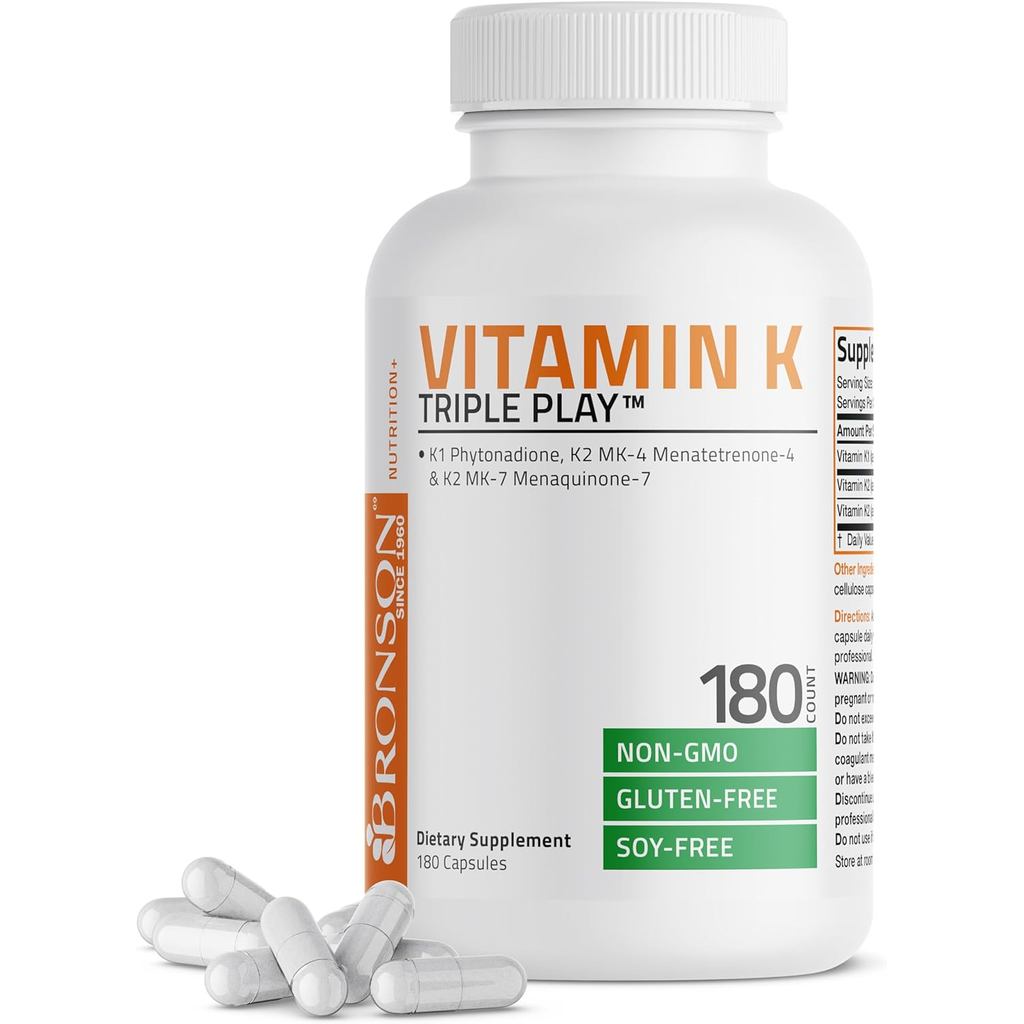 Vitamin K Triple Play (Vitamin K2 MK7 / Vitamin K2 MK4 / Vitamin K1) Full Spectrum Complex วิตามินซี