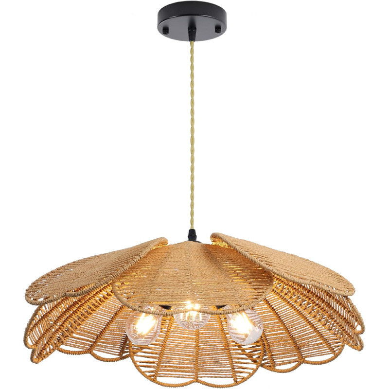 Specialized Rattan Pendant Light Bohemian Pendant Light Handmade Woven Willow Pendant Light for Dini