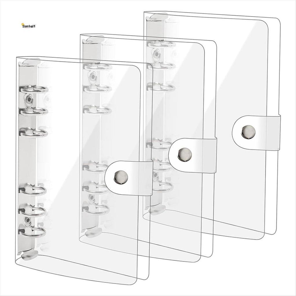 3 แพ็ค A6 โปร่งใส PVC นุ่ม 6 แหวน Binder ฝาครอบ Clear Binder โน้ตบุ๊ค A6 Binder สําหรับเติมโน้ตบุ๊คใ