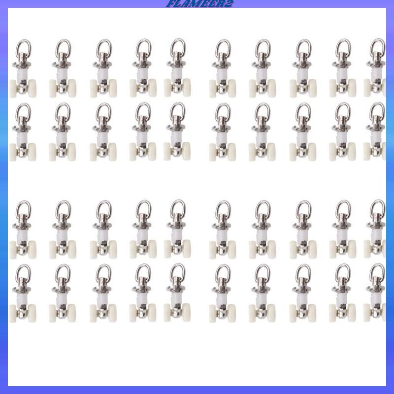 [Flameer2] 40x Curtain Track Glider ลูกกลิ้งเลื่อน Runner สําหรับหน้าต่างม่านอาบน้ํา 26 มม. 40 ชิ้น
