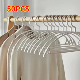 50PCS ไม้แขวน ไม้แขวนผ้า ราวหนีบผ้า ไม้แขวนสูท ไม้แขวนเสื้อกันลื่นไม่ทิ้งรอย แขวนเสื้อ ไม้ตากผ้า