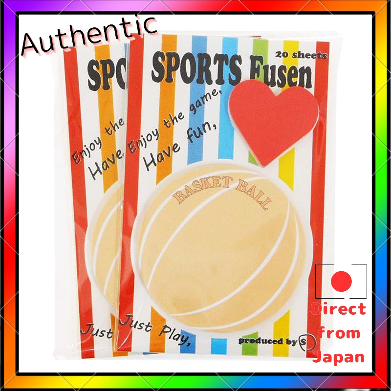 Ehime Paper Co. Sports Sticky Notes F-3003×2P Basketball 2-Pack