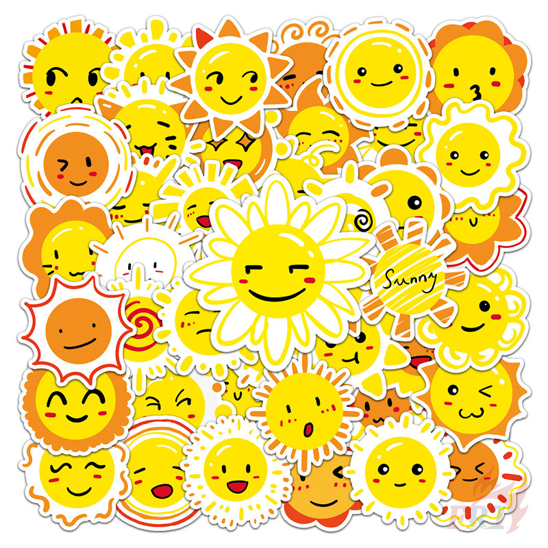 ❉ Q Funny Sun Emoji Series 04 สติ๊กเกอร์ ❉ 50 ชิ้น/เซ็ต DIY แฟชั่นสติ๊กเกอร์ Doodle กันน้ํา