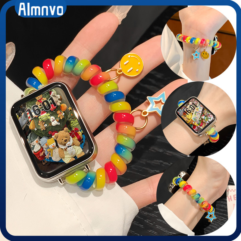 Scrunchie สาย Cute สำหรับ for Smartwatch Redmi Watch 6 5 4 สาย TPU ยืดหยุ่นสำหรับ for Xiaomi Mi Band 9 Pro/8 Pro ราคา ถูกที่สุด ดีลบีเคเค