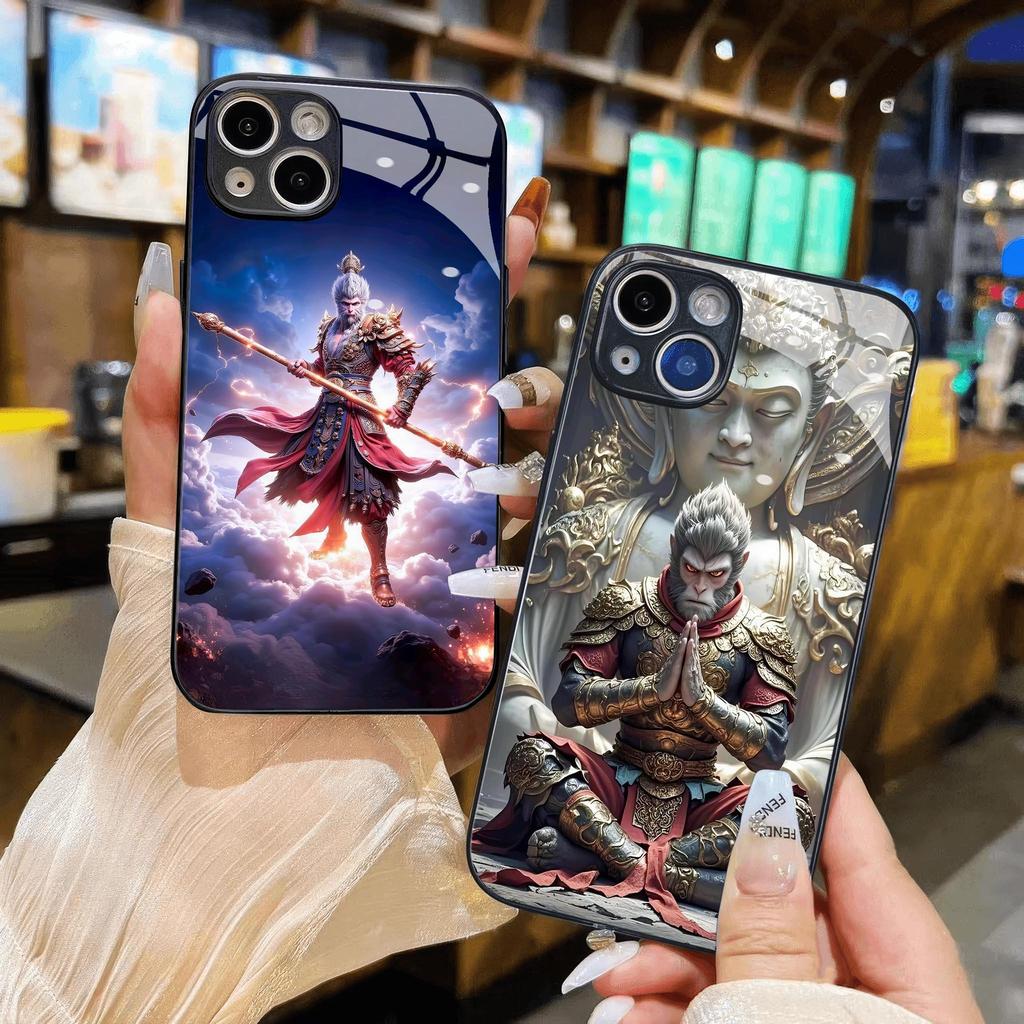 พระพุทธรูป,wukong, พุทธศาสนา, แก้วพระพุทธรูปสําหรับ iphone 17 16 Pro max 15 14 13 12 11 16e 17 air x