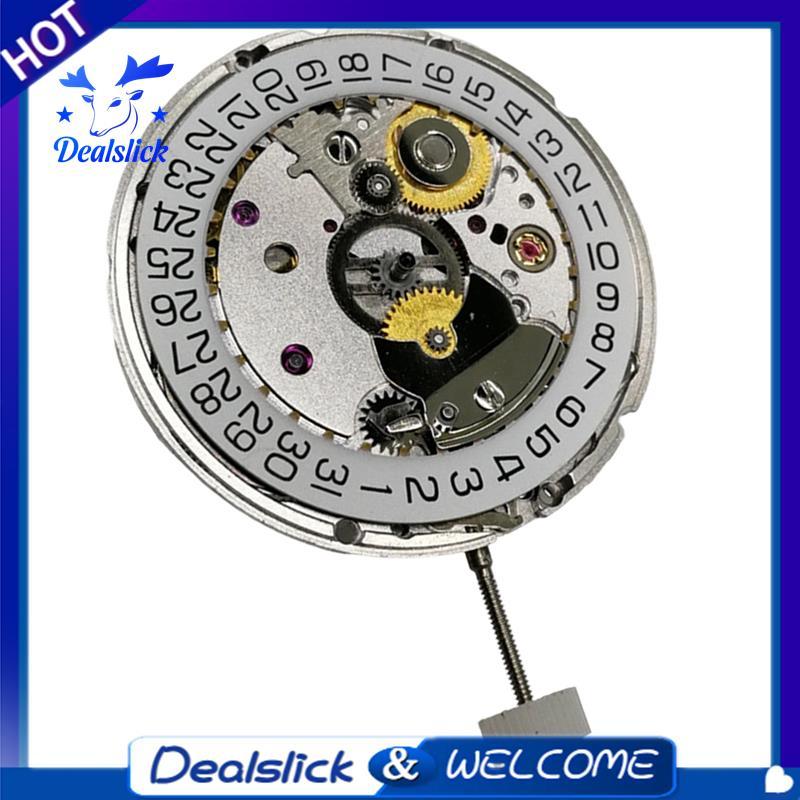 Gold/White 2824-2 ชิ้นส่วนการเคลื่อนไหวนาฬิกากลไกอัตโนมัติ, จอแสดงผลวันที่เดี่ยวใน 3 O Clock สีเงิน