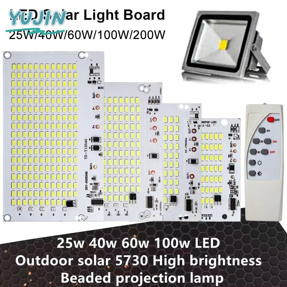 YUJIN 1 ชิ้นไฟ LED, ความสว่างสูง 25/40/60/100/250 วัตต์แผงแหล่งกําเนิดแสง, แสงสีขาว SMD5730 พร้อมรีโมทคอนโทรล Floodlight