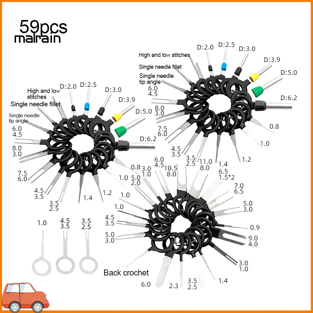 [Ma] 36/41/59/60 ชิ้นเครื่องมือกําจัดขั้วรถยนต์สายไฟ Crimp Connector Extractor Pin