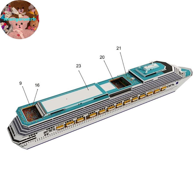 Strongaroettr Cruise Ship Paper Model Cruise Ship 3D Paper Model DIY Puzzle Manual Papercrafts TH
