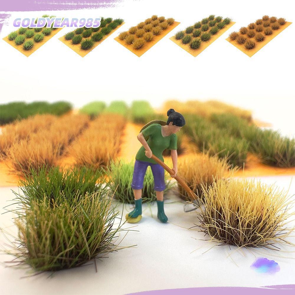 GOLDYEAR985 Miniature Grass-plot,จําลองไนลอนหญ้าเทียม Tufts,Multicolorรถไฟก่อสร้างทรายตารางฉากDIYหญ้