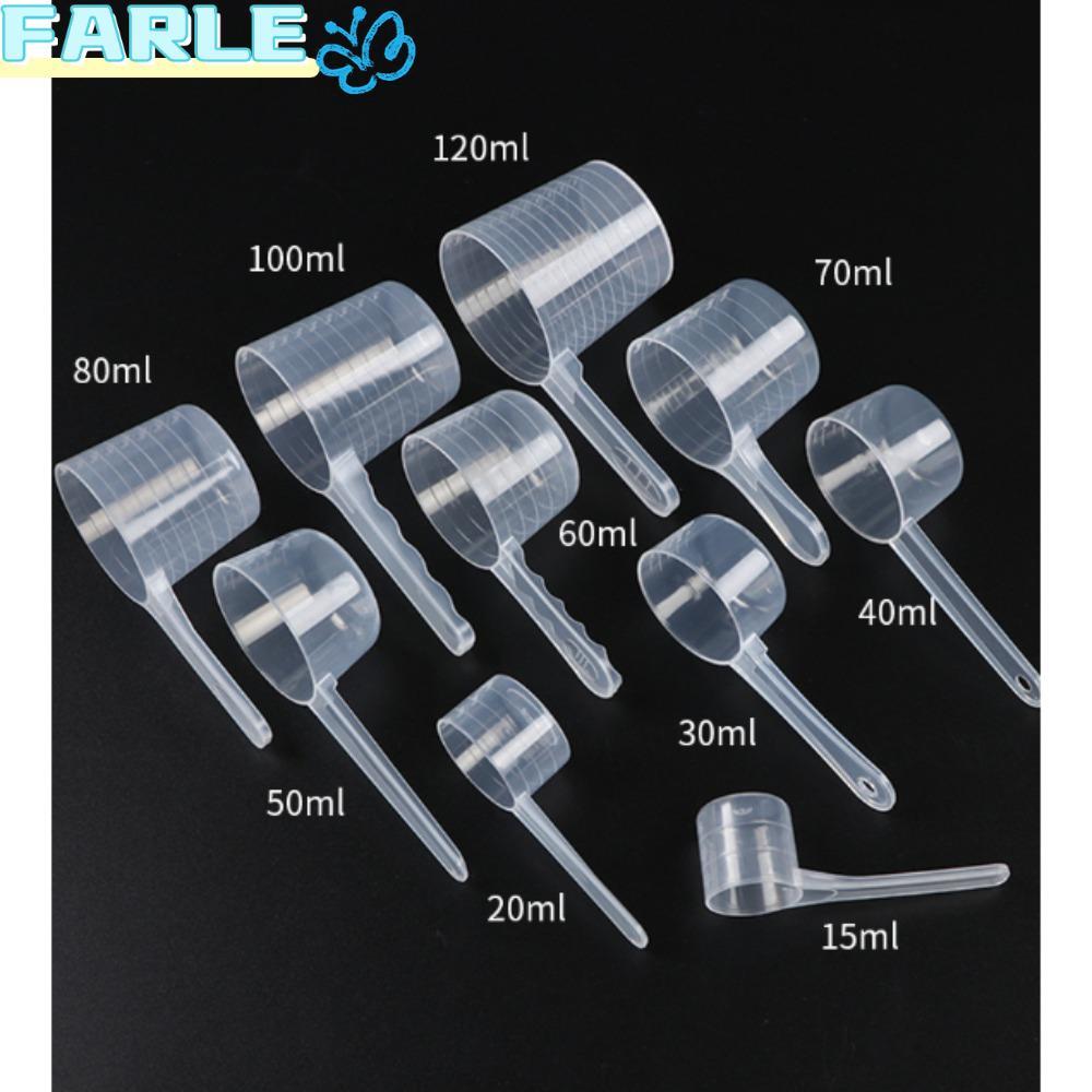 FARL 5ชิ้น/เซ็ตช้อนก้นแบน,พลาสติกใสตักกาแฟ,คุณภาพสูงอเนกประสงค์ที่มีขนาดช้อนตวงบ้านครัวอุปกรณ์เบเกอรี่