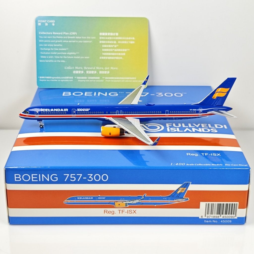 สต็อกพร้อมของแท้ - รุ่น NG 45009 1: 400 Iceland Airlines B757-300 TF-ISX เพ้นท์ครบรอบ 100 ปี