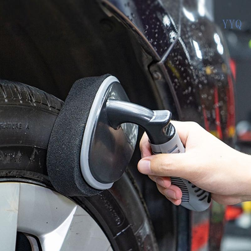 YYQ ฟองน้ําทําความสะอาดยางรถยนต์ส่วนใหญ่รายละเอียดแว็กซ์ยางรถ Shine ฟองน้ํายางรถแปรงทําความสะอาดขัด 