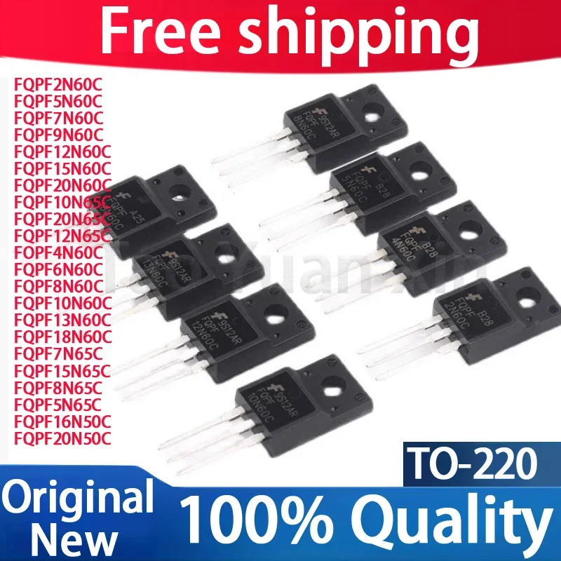 5PCS FQPF2N60C FQPF5N60C FQPF7N60C FQPF9N60C FQPF12N60C FQPF15N60C FQPF20C FQPF10N65C ทรานซิสเตอร์FQ