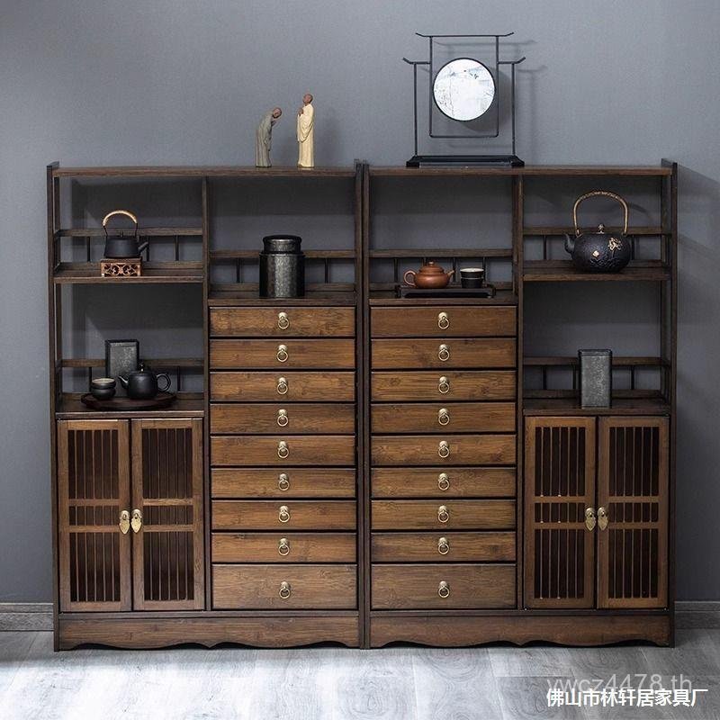 ตู้เก็บตู้ Rack Duobaoge Tea Rack Bogu Rack Puer ชั้นตู้เก็บตู้ชา Multi-Layer โบราณ 9KIK