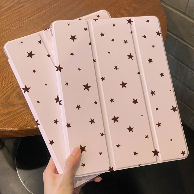 สําหรับiPadกรณีA16 Gen11 Air 7 M3 2025 M4 Pro 11 Air 6 5 4 10.9 Gen10 Gen9 Gen8 Gen7 10.2 สีชมพูสีฟ้าดาวTPUกันกระแทกพร้อมดินสอสล็อต