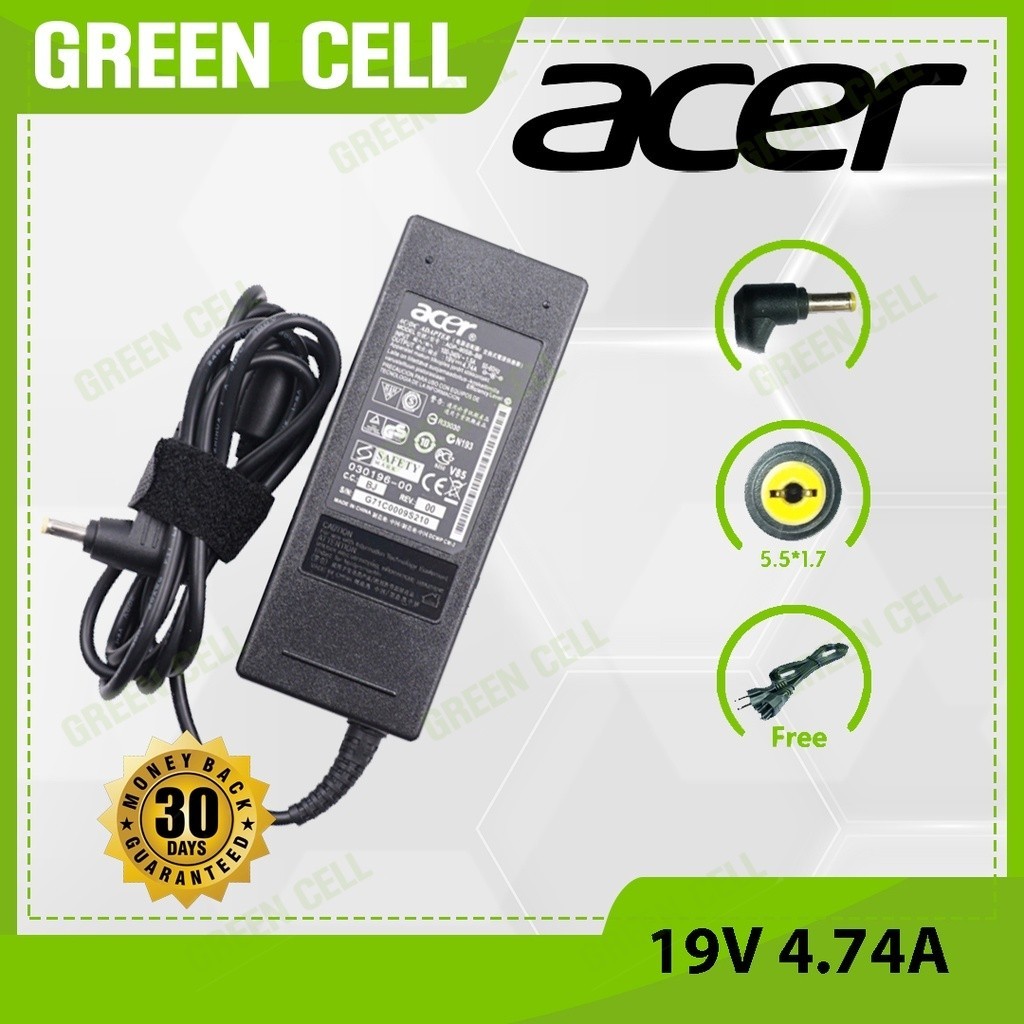 ที่ชาร์จแล็ปท็อป Ac.er 19V 4.74A สำหรับ Aspire 9410Z E5-575G E5-575T E5-575TG E5-576 E5-576G ES1-523