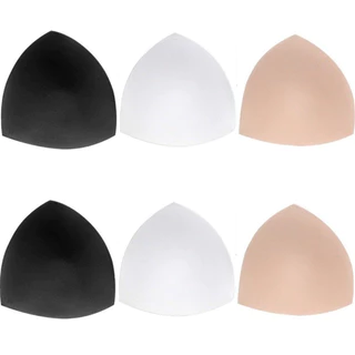 3 คู่การฝึกอบรม Bra Pad สามเหลี่ยมถ้วยหน้าอก Push Up ใส่โฟมหนาความยืดหยุ่นสูง Pads สําหรับ Enhancer Bra Pads