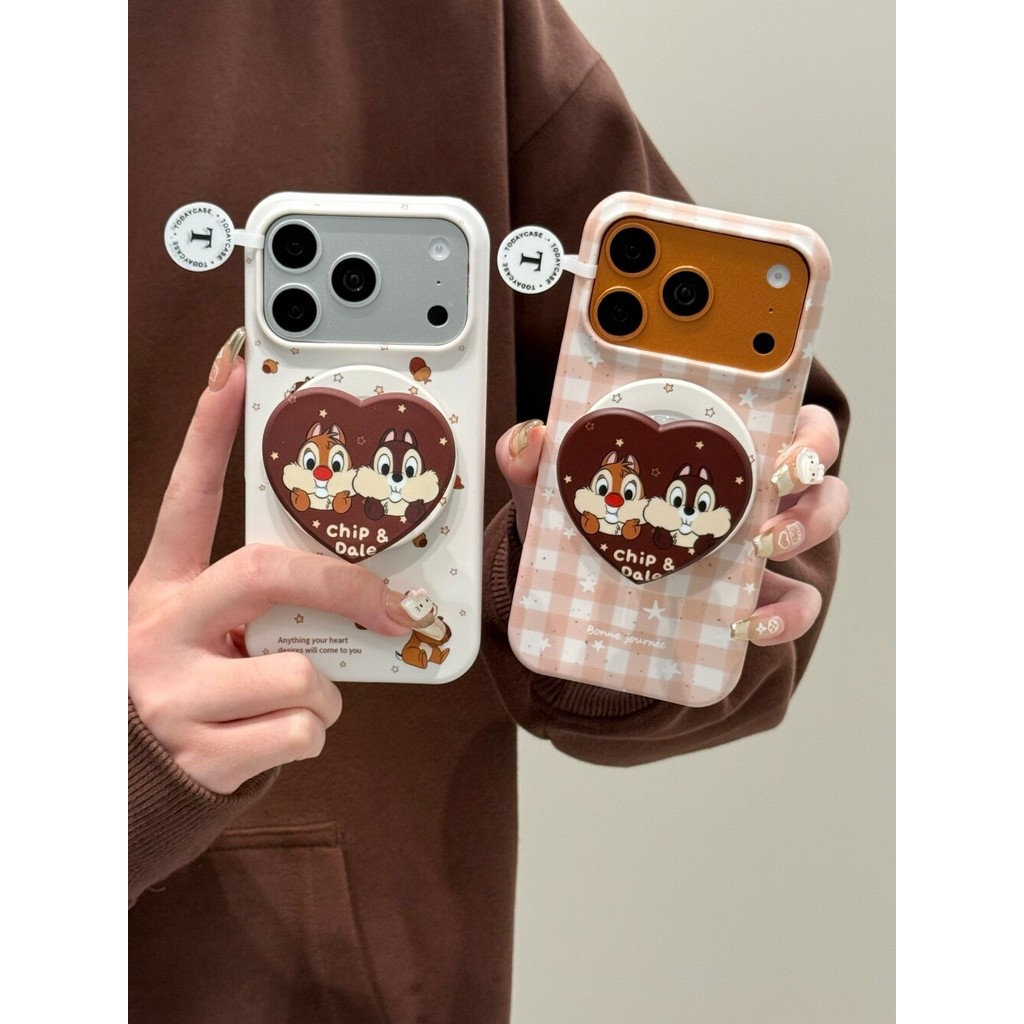 เคสแม่เหล็ก Slim ครึ่งห่อ Matte Hard Case Chip n Dale Chestnut Light Coffee Checkered Star สําหรับ I