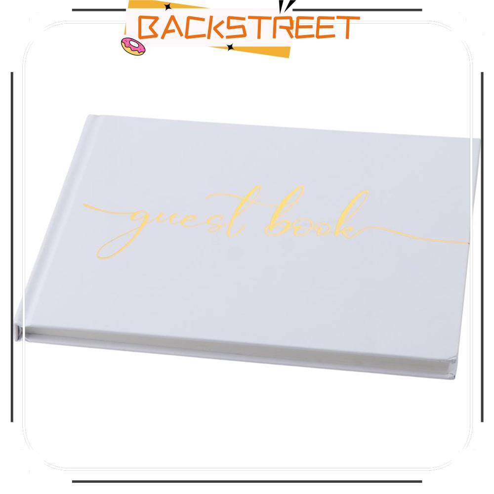 BACKSTAGE Wedding Guest Book, 24.3*18.4 CM Paper Guest Book, Elegant Pink/Black/White Golden Wedding