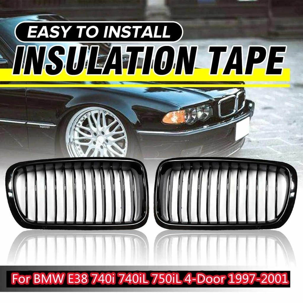 สีดําเงาด้านหน้ากีฬาไตE38 GrilleสําหรับBMW E38 740i 740iL 750iL 4 ประตู 1999-2001 ด้านหน้าHood Kidne