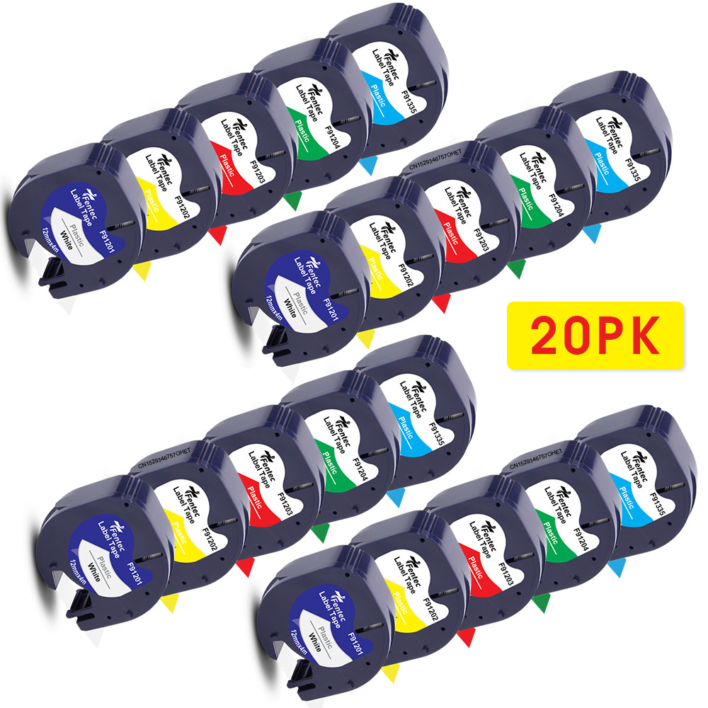 5/10/20PK 91201 12267 91200 LT Tape Compatible Dymo Letratag Label Tape 12mm Dymo Label for Dymo Lab