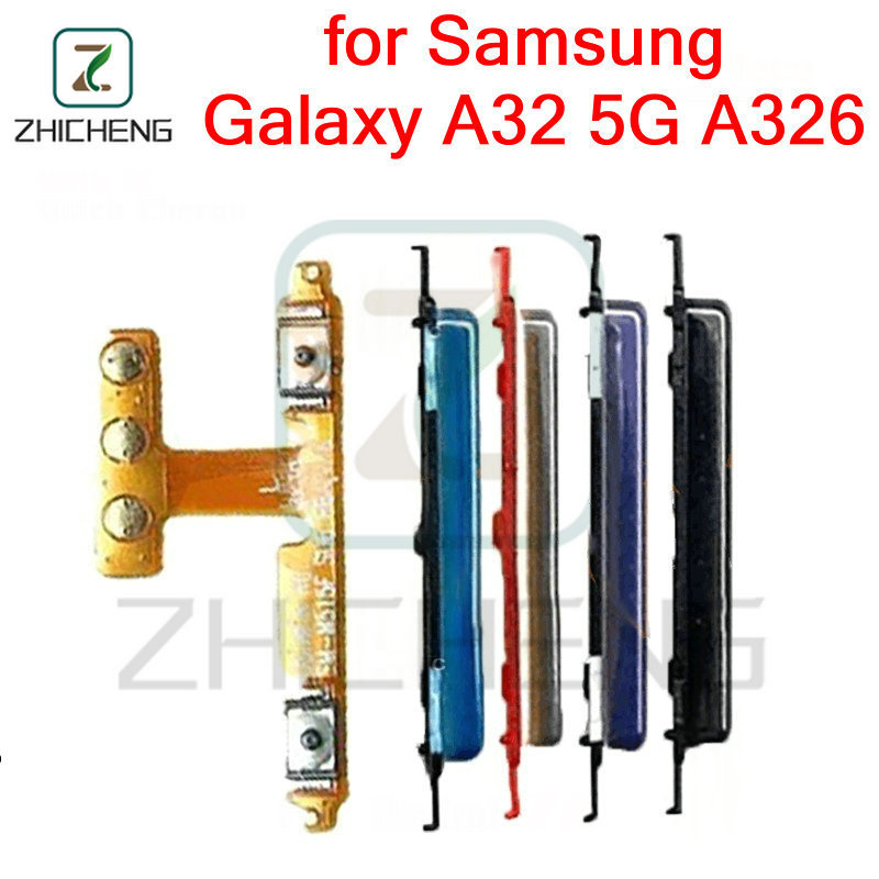 สําหรับ Samsung Galaxy A32 5G A326 ปุ่มด้านข้างปรับระดับเสียงปุ่ม Flex Cable Keys ปุ่มปิดระดับเสียงขึ้นลงปุ่มด้านข้างเปลี่ยนส่วน