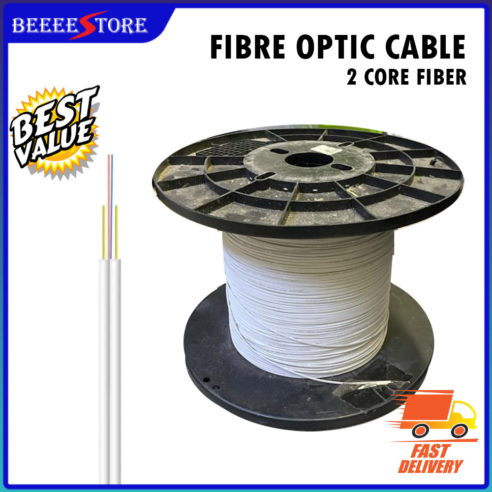 2 Core Fiber Indoor FTTH Drop Cable Fibre Optic Cable / Self-support Unifi / Fiber To The Home (FTTH