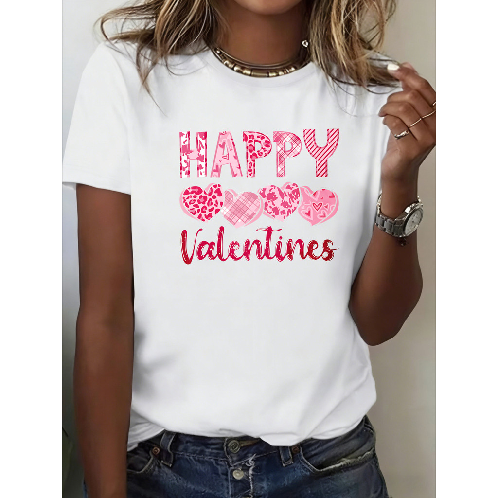 1 เสื้อยืด Piso Happy Valentine Hearts| ชุดฟิลิปปินส์แบบดั้งเดิมสำหรับผู้หญิง ราคาถูก ผ้ามีความยืดหย
