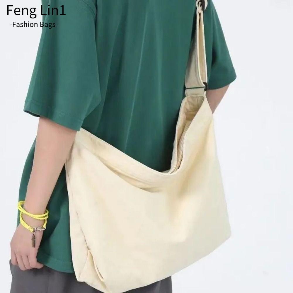 FLIN Messenger Bag, กระเป๋าสะพายอเนกประสงค์ความจุขนาดใหญ่, กระเป๋าเดินทางผ้าใบแฟชั่นกระเป๋านักเรียนนักเรียน