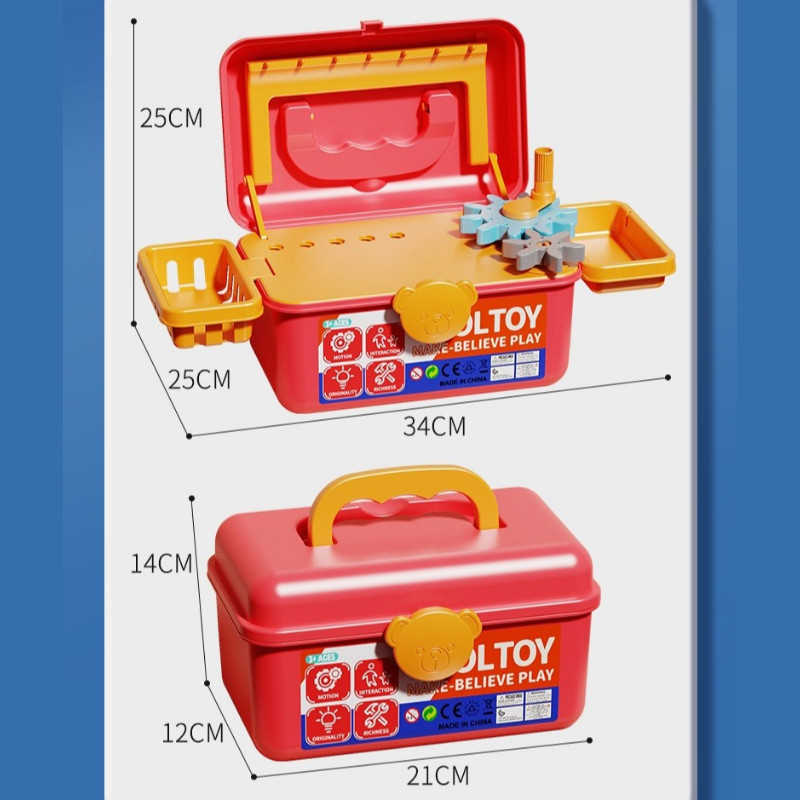 BHQ ของเล่นช่างซ่อม DIY การจําลองการขันสกรูสว่านไฟฟ้า ไขควงไฟฟ้า ของเล่นกล่องซ่อมความจุสูง - รูปที่ 3