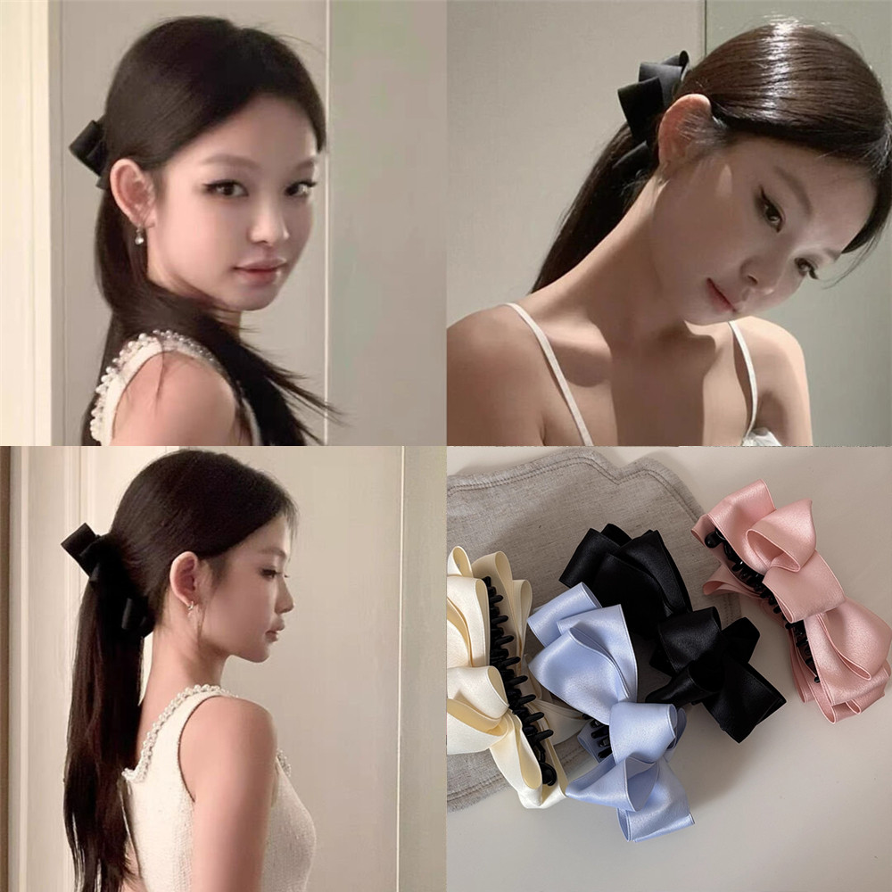 หนีบผมหางม้าสูงสำหรับคนเอเชีย พร้อมโบว์เก๋ไก๋ สไตล์หรูหรา เพื่อด้านหลังหัวแบบไฮเอนด์