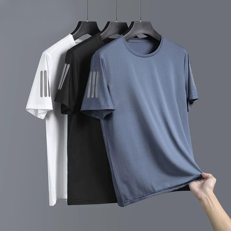 Chaistyle แขนสั้นผู้ชาย เสื้อยืดกีฬา ยืดหยุ่น แบบหลวม ลำลอง เสื้อคอกลม