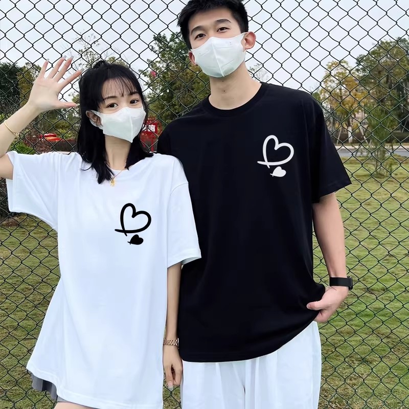 Basi เสื้อแฟชั่น เสื้อยืด oversize ผ้าฝ้าย100%เเสื้อคู่แฟน ไม่ต้องรีดผ้า สวมใส่สบาย ผ้านิ่ม  ลาย  “love” ราคา ถูกที่สุด ดีลบีเคเค แกลเลอรีภาพที่ 2