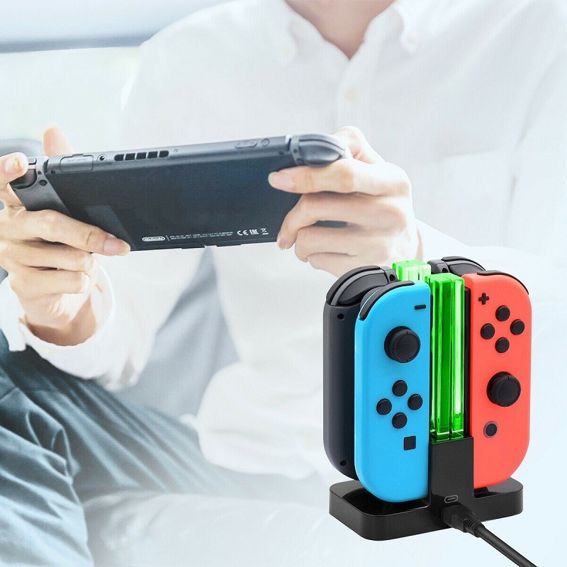 สําหรับ NS SWITCH/Switch2 4-in-1 Controller Charger จอแสดงผล LED แท่นชาร์จสําหรับ Nitendo SWITCH/Swi