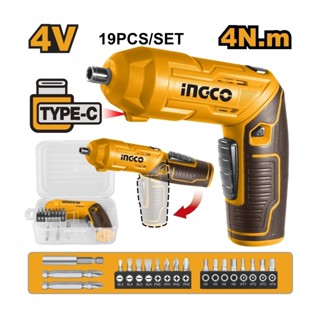 INGCO 4V สว่านไร้สาย (งอได้) 1/4 นิ้ว รุ่น CSDLI0442 แรงบิดส…